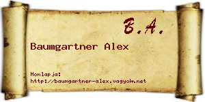 Baumgartner Alex névjegykártya